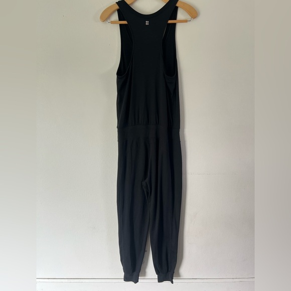 Sweaty Betty Black Racerback Tank Jogger Scoopneck Jumpsuit Size Small - Picture 2 of 8